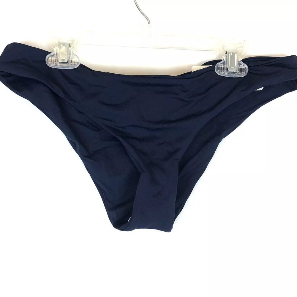 L Space, Women’s Sandy Classic Bottom, Navy Blue, Bikini Bottom, Size L